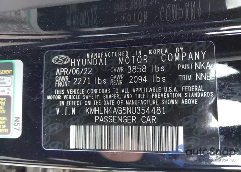 2022 Hyundai Elantra Sel from USA, damaged, VIN KMHLN4AG5NU354481